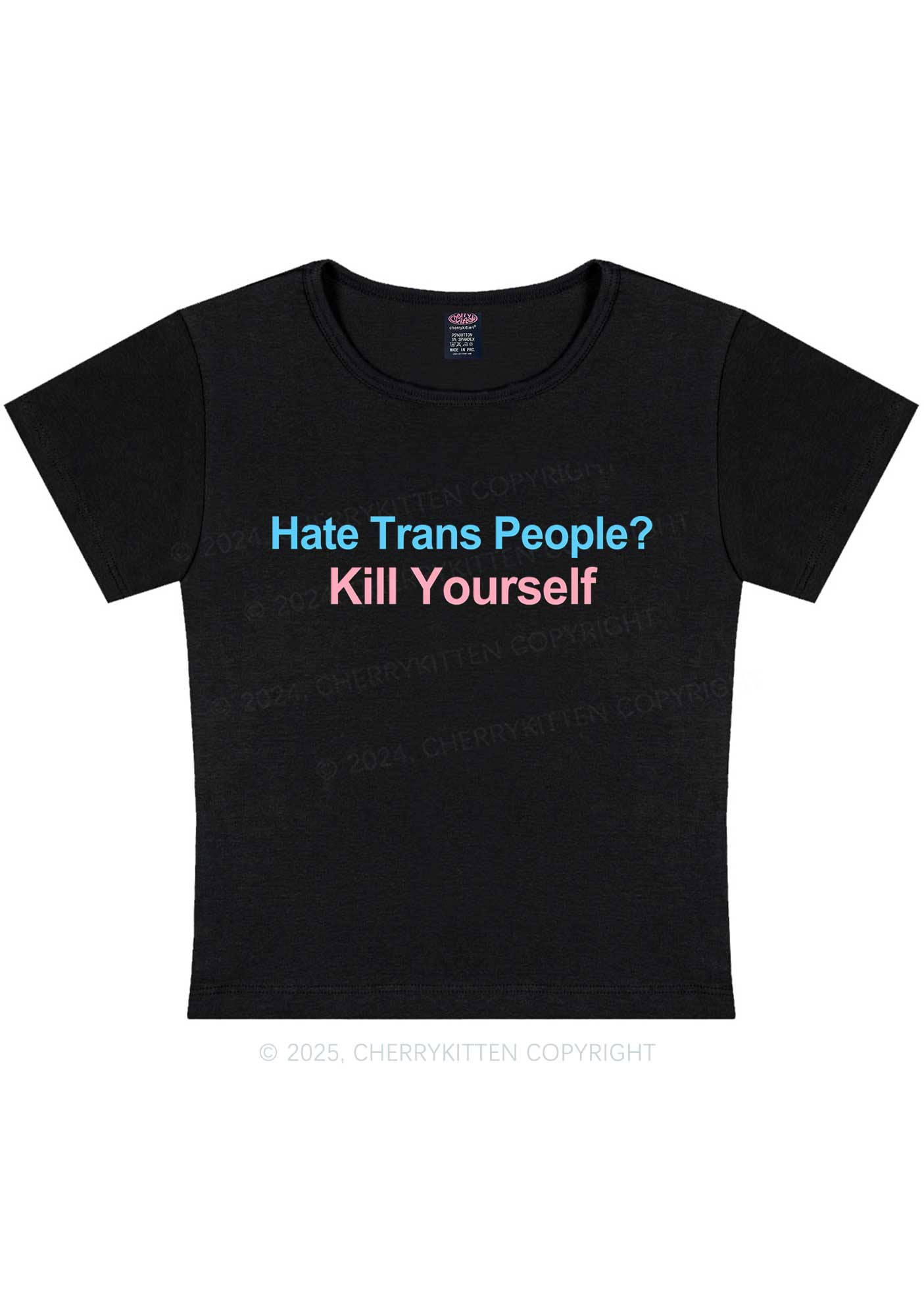 Hate Trans People Y2K Baby Tee Cherrykitten