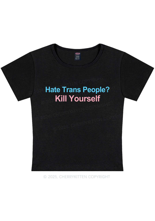 Hate Trans People Y2K Baby Tee Cherrykitten