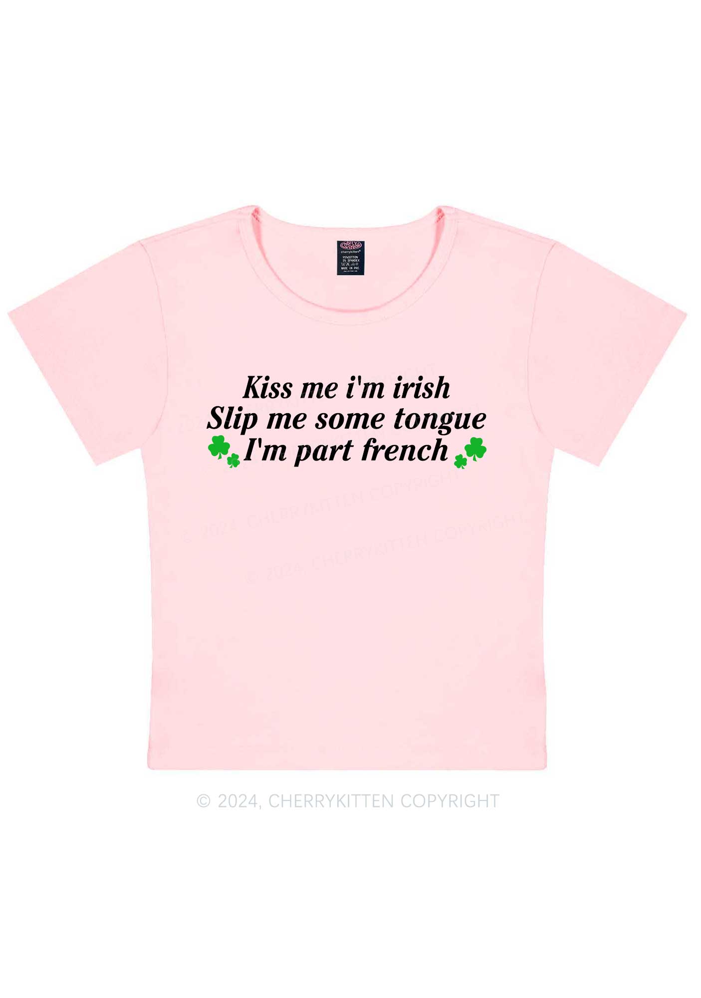 Im Part French St Patricks Y2K Baby Tee Cherrykitten