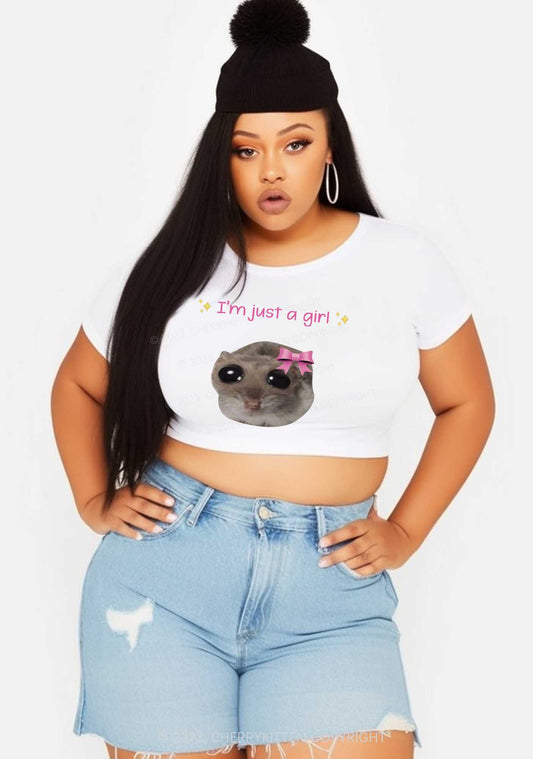 Curvy I'm A Girl Y2K Baby Tee Cherrykitten