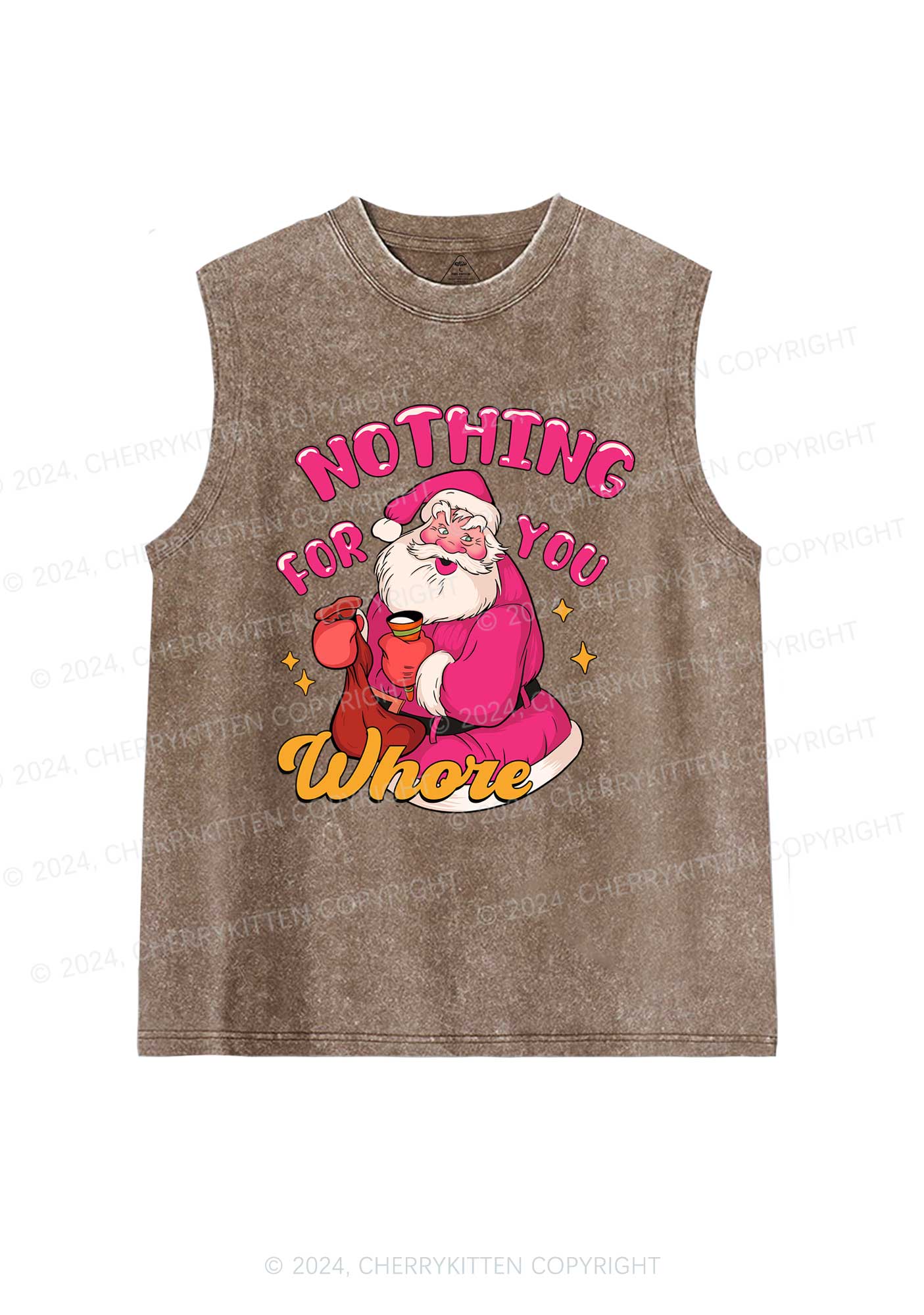 Christmas Nothing For Santa Y2K Washed Tank Cherrykitten