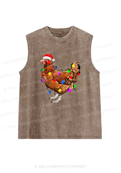 Christmas Hen Y2K Washed Tank Cherrykitten