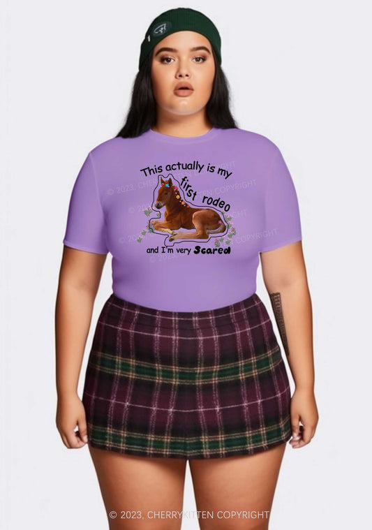 Curvy My First Rodeo Y2K Baby Tee Cherrykitten