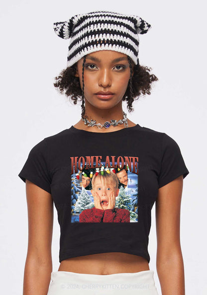 Christmas Home Alone Boy Y2K Baby Tee Cherrykitten