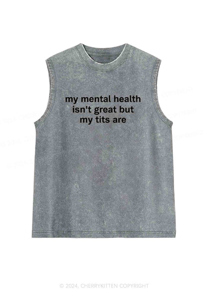 My Mental Health Isn't Great Y2K Washed Tank Cherrykitten