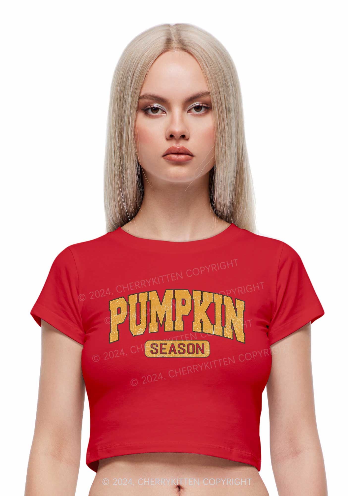 Halloween Pumpkin Season Y2K Baby Tee Cherrykitten