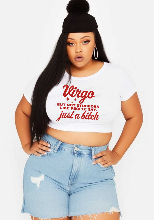 Curvy Virgo Just A Bixxh Y2K Baby Tee Cherrykitten