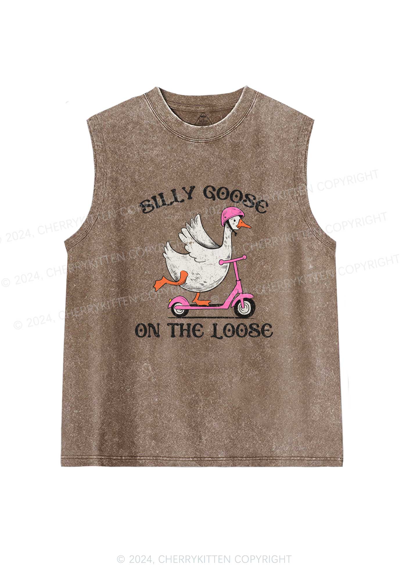 Silly Goose On the Loose Y2K Washed Tank Cherrykitten