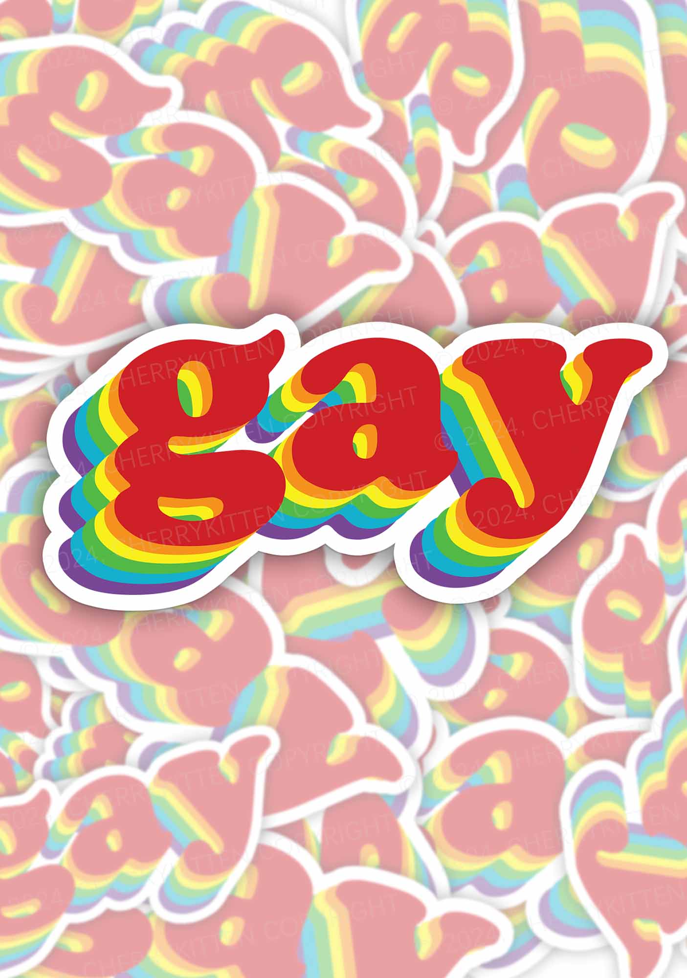 Rainbow Gay 1Pc Y2K Sticker Cherrykitten