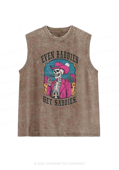 Halloween Baddies Skeleton Y2K Washed Tank Cherrykitten