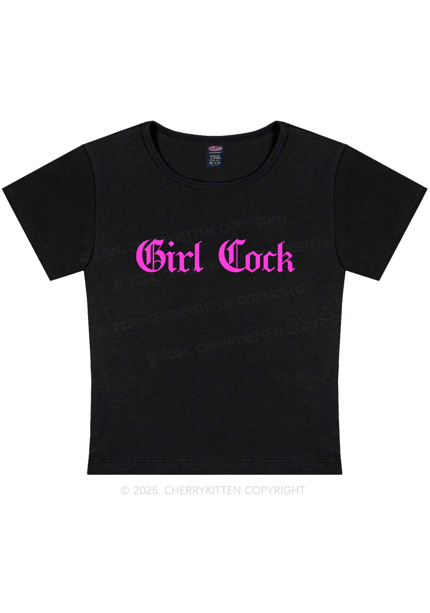 Girl Cock Y2K Baby Tee Cherrykitten