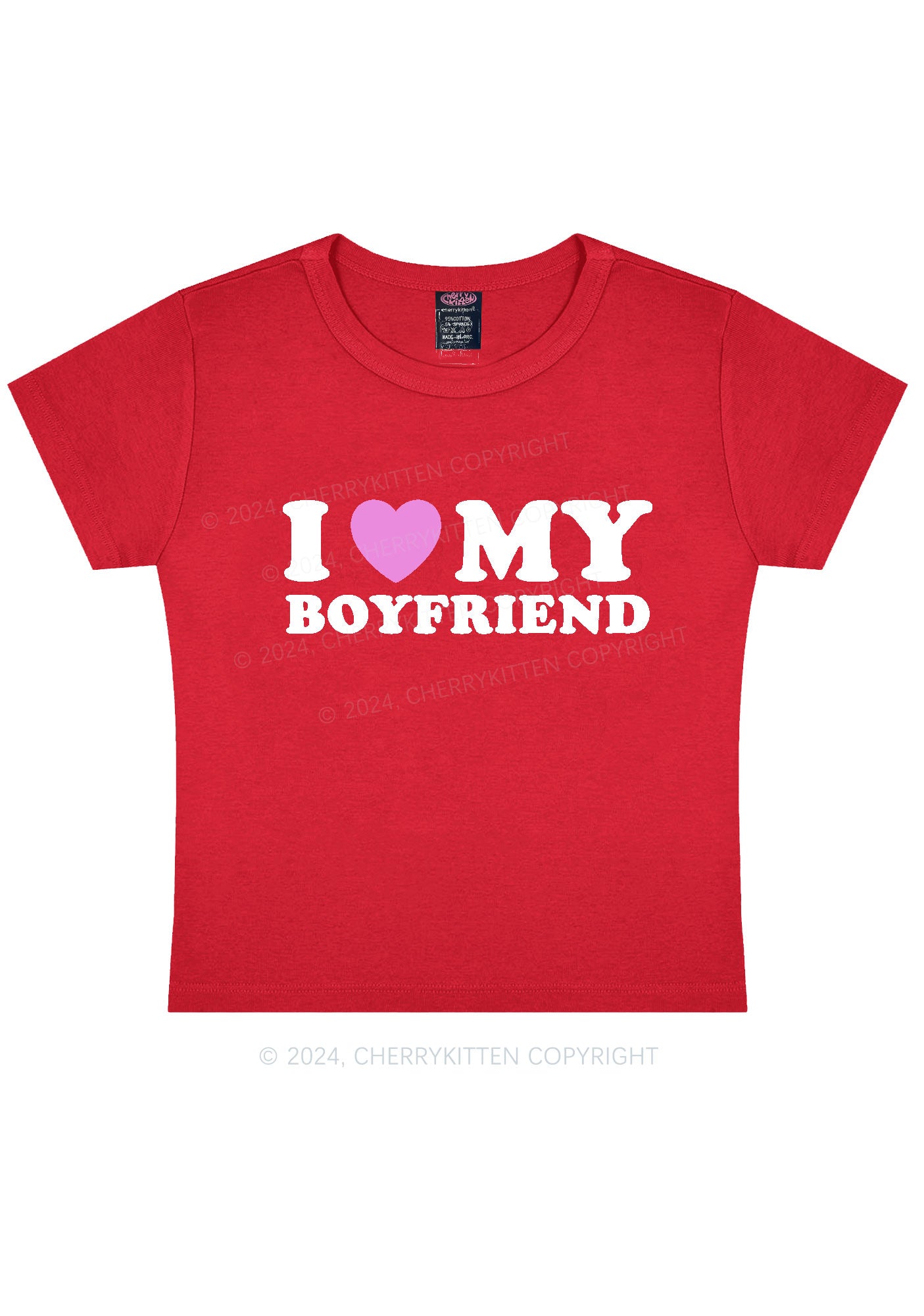 I Love Boyfriend Y2K Valentine's Day Baby Tee Cherrykitten