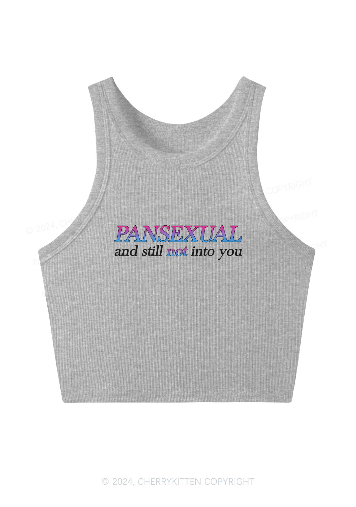 Pansexual Still Not Into You Y2K Crop Tank Top Cherrykitten