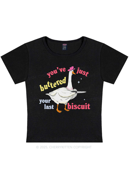 Just Buttered Last Biscuit Y2K Baby Tee Cherrykitten