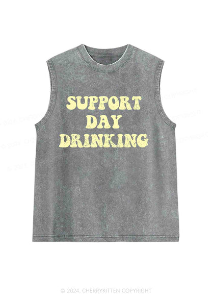 Support Day Drinking Y2K Washed Tank Cherrykitten