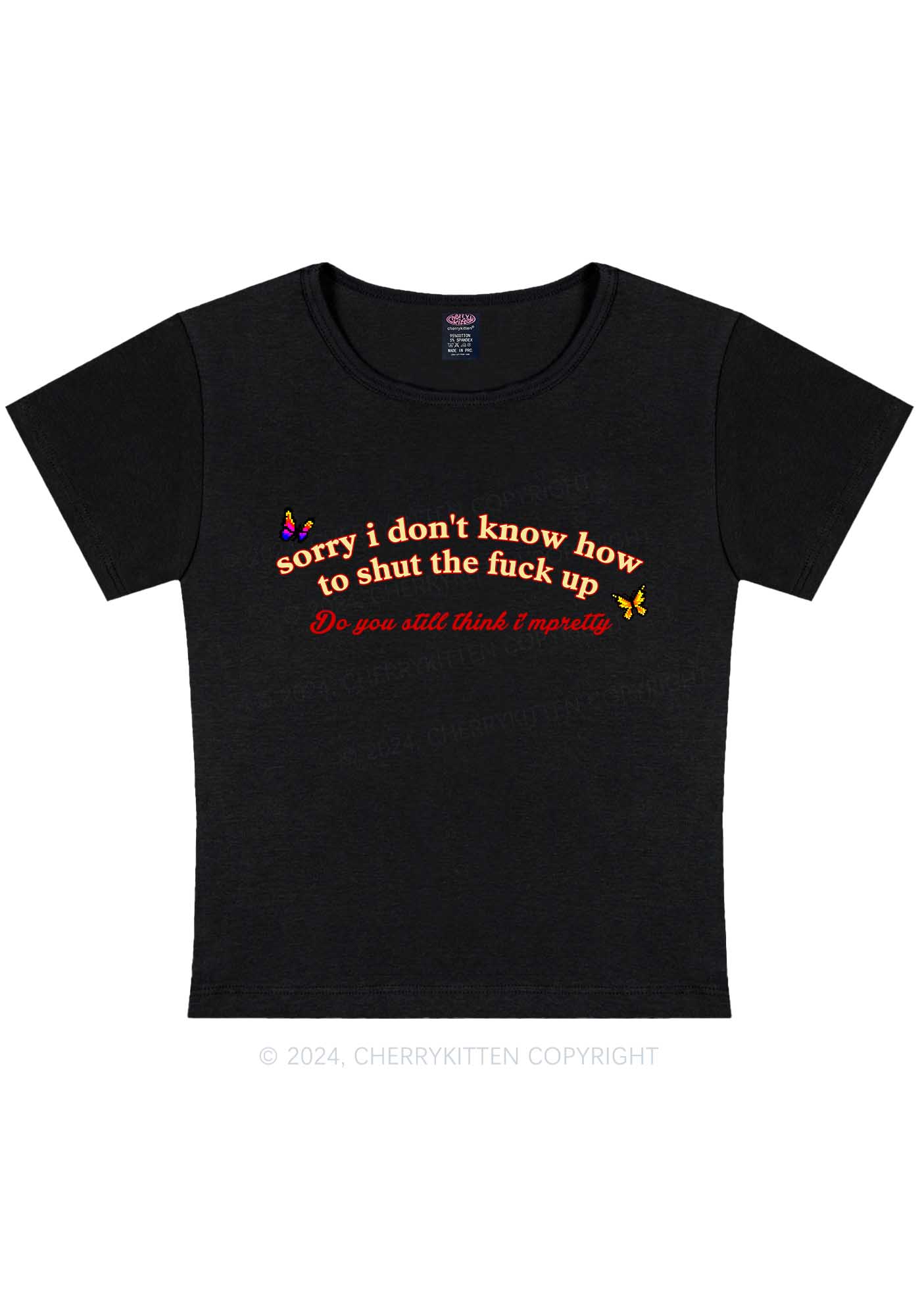 How To Shut Up Y2K Baby Tee Cherrykitten