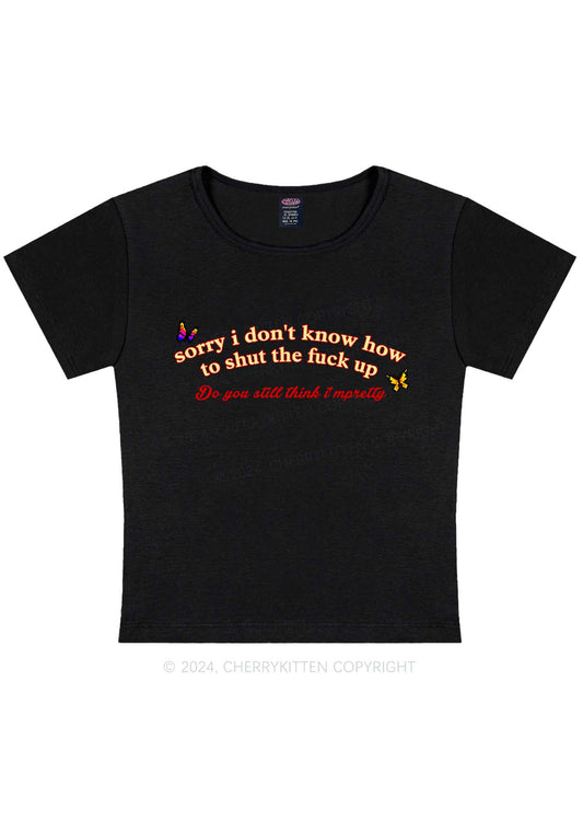 How To Shut Up Y2K Baby Tee Cherrykitten