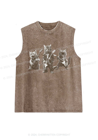 Guitar Cats Y2K Washed Tank Cherrykitten