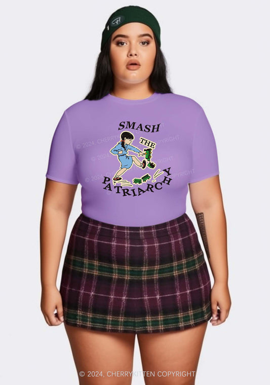 Curvy Smash The Patriarchy Y2K Baby Tee Cherrykitten