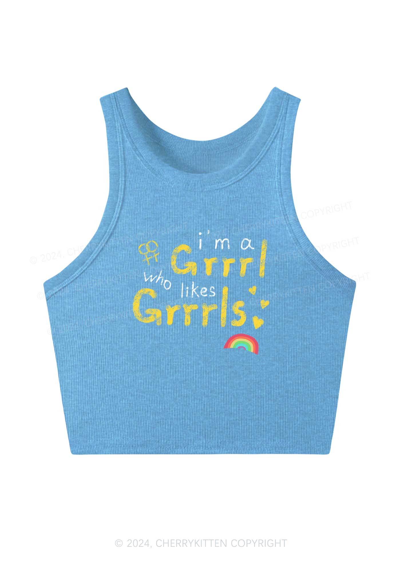 Grrrl Likes Grrrls Y2K Crop Tank Top Cherrykitten