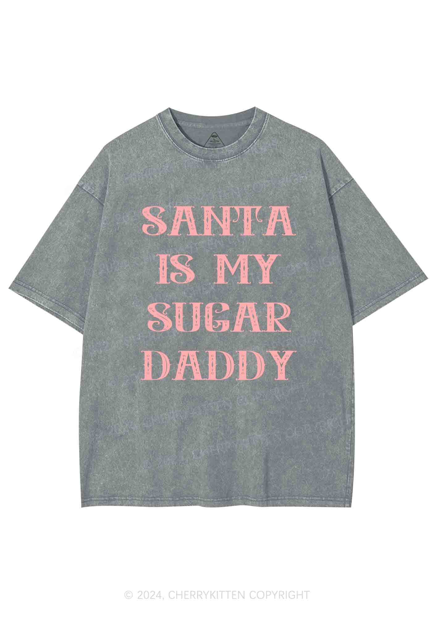 Christmas Sugar Daddy Y2K Washed Tee Cherrykitten