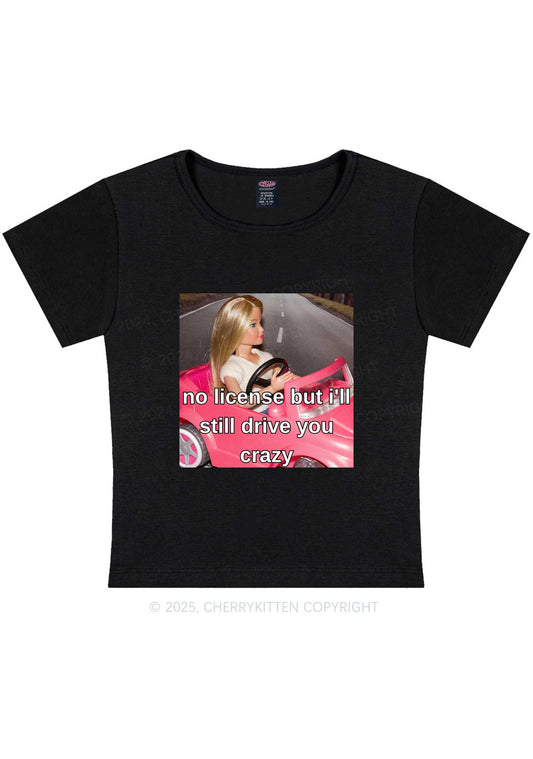 No License Drive Y2K Baby Tee Cherrykitten