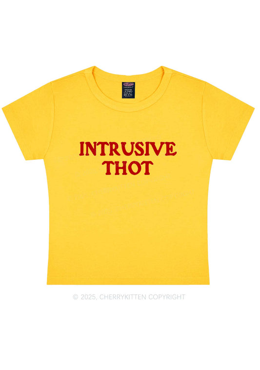 Intrusive Thot Y2K Baby Tee Cherrykitten