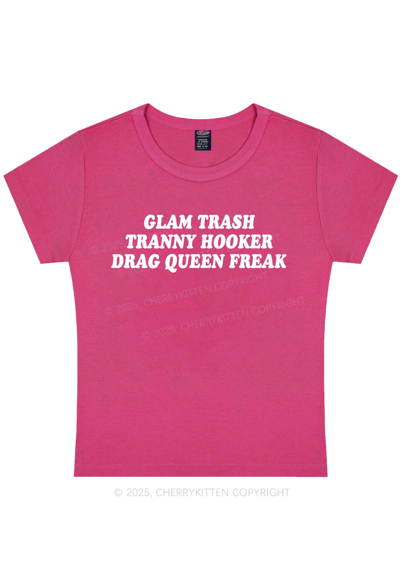 Glam Trash Y2K Baby Tee Cherrykitten