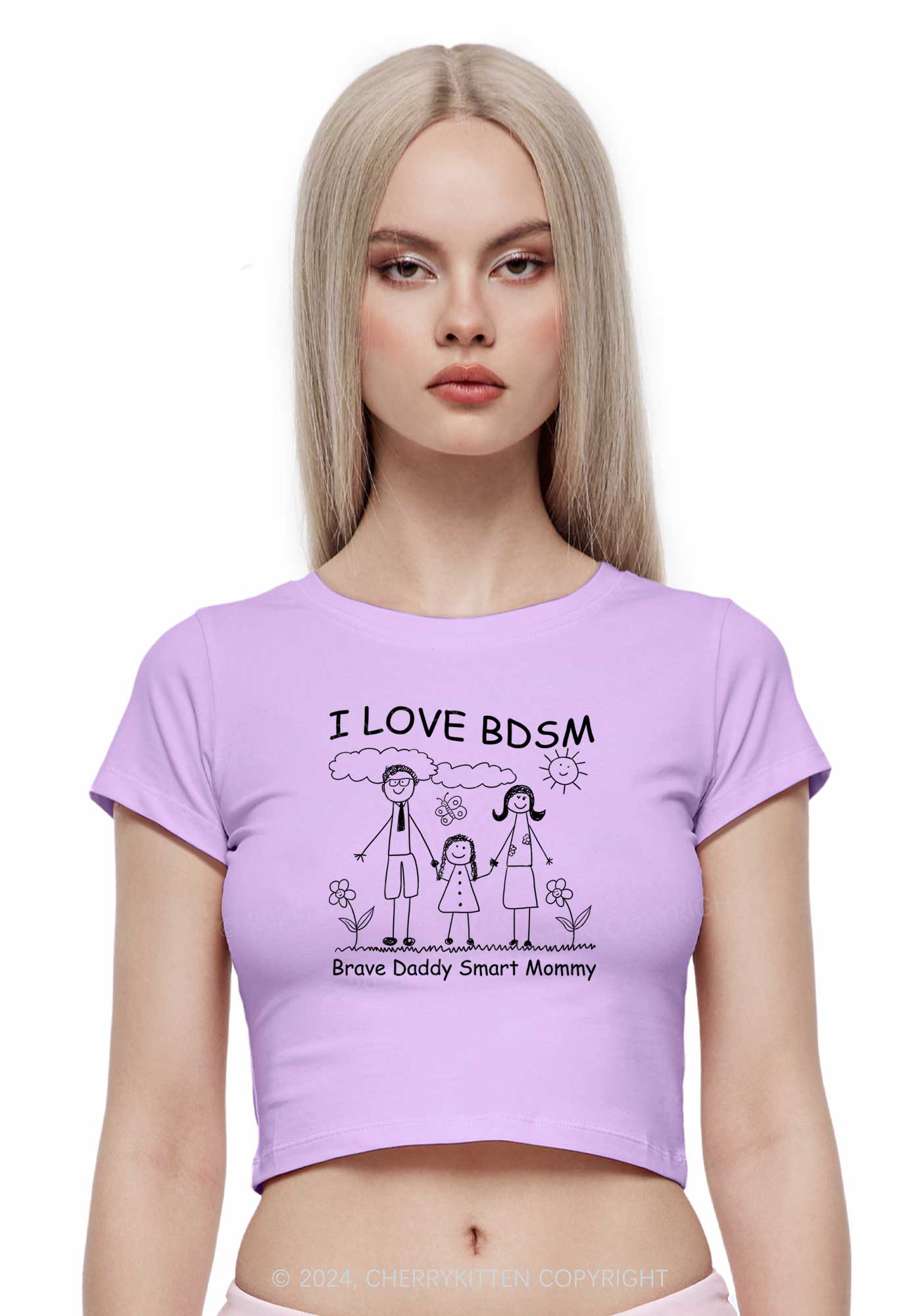 I Love BDSM Y2K Baby Tee Cherrykitten