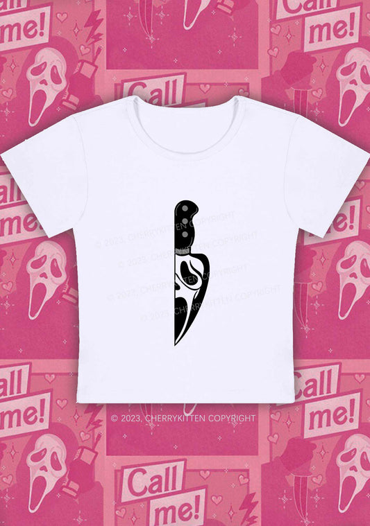 Halloween Ghost Dagger Y2K Baby Tee Cherrykitten