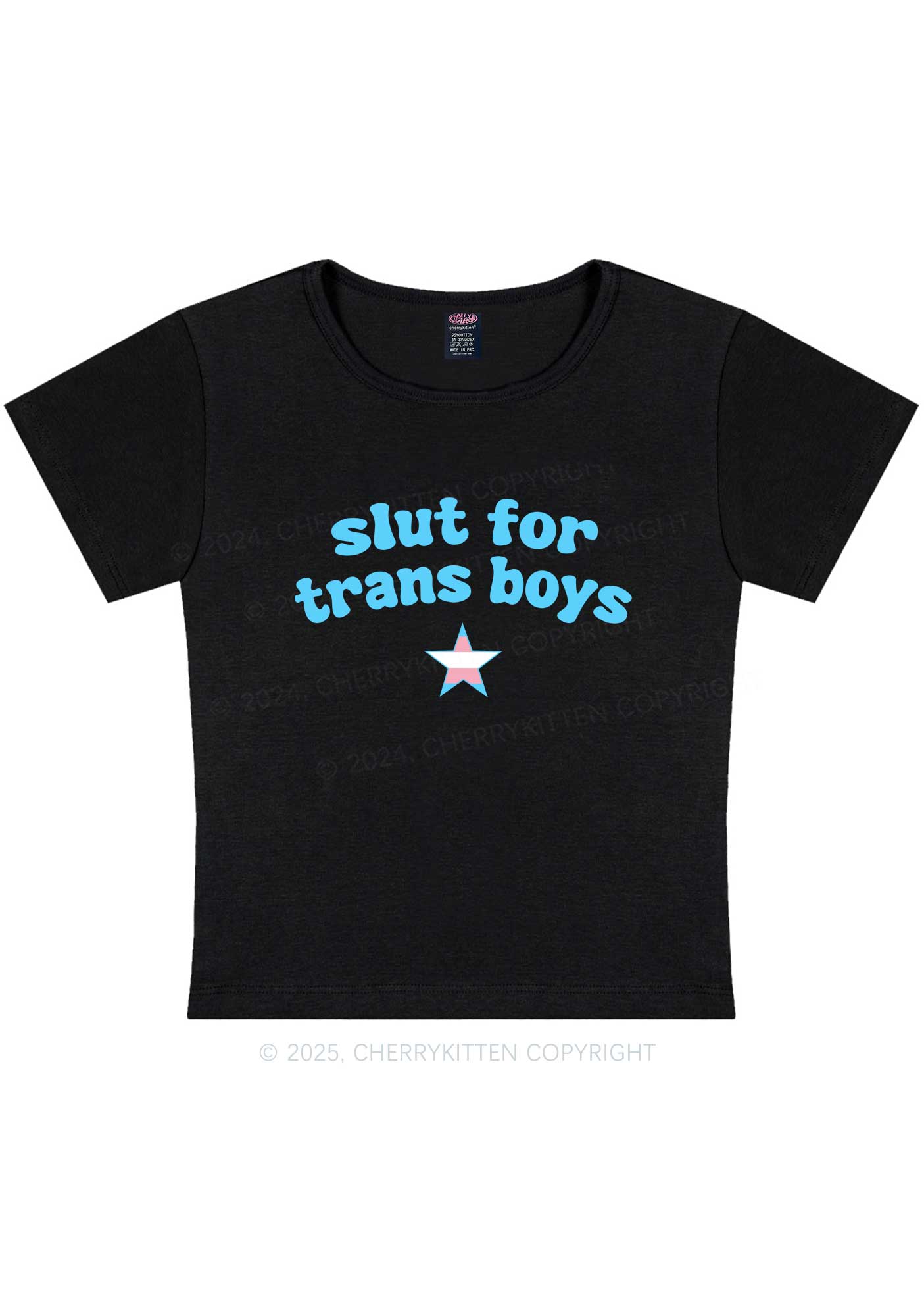 Slxt For Trans Boys Y2K Baby Tee Cherrykitten