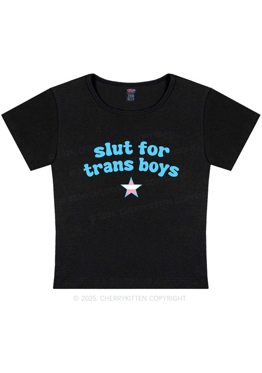 Slxt For Trans Boys Y2K Baby Tee Cherrykitten