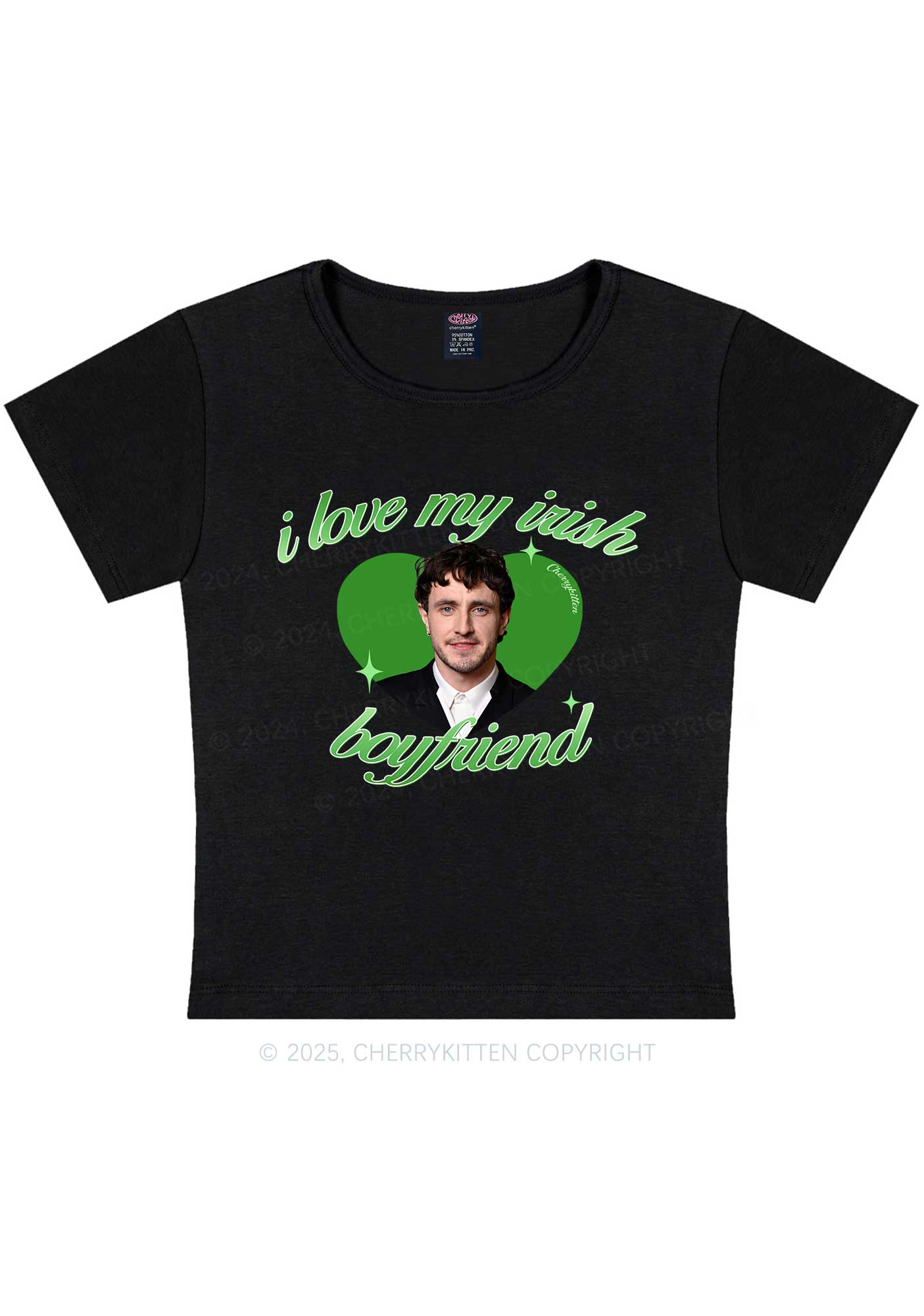 Love My Irish Boyfriend St Patricks Y2K Baby Tee Cherrykitten