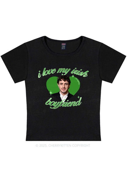 Love My Irish Boyfriend St Patricks Y2K Baby Tee Cherrykitten