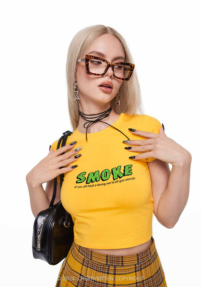 Smoke Get Along Y2K Baby Tee Cherrykitten