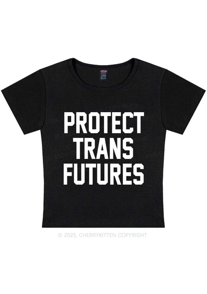 Protect Trans Futures Y2K Baby Tee Cherrykitten