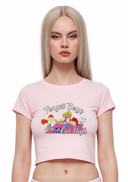 Forget Boys Y2K Baby Tee Cherrykitten