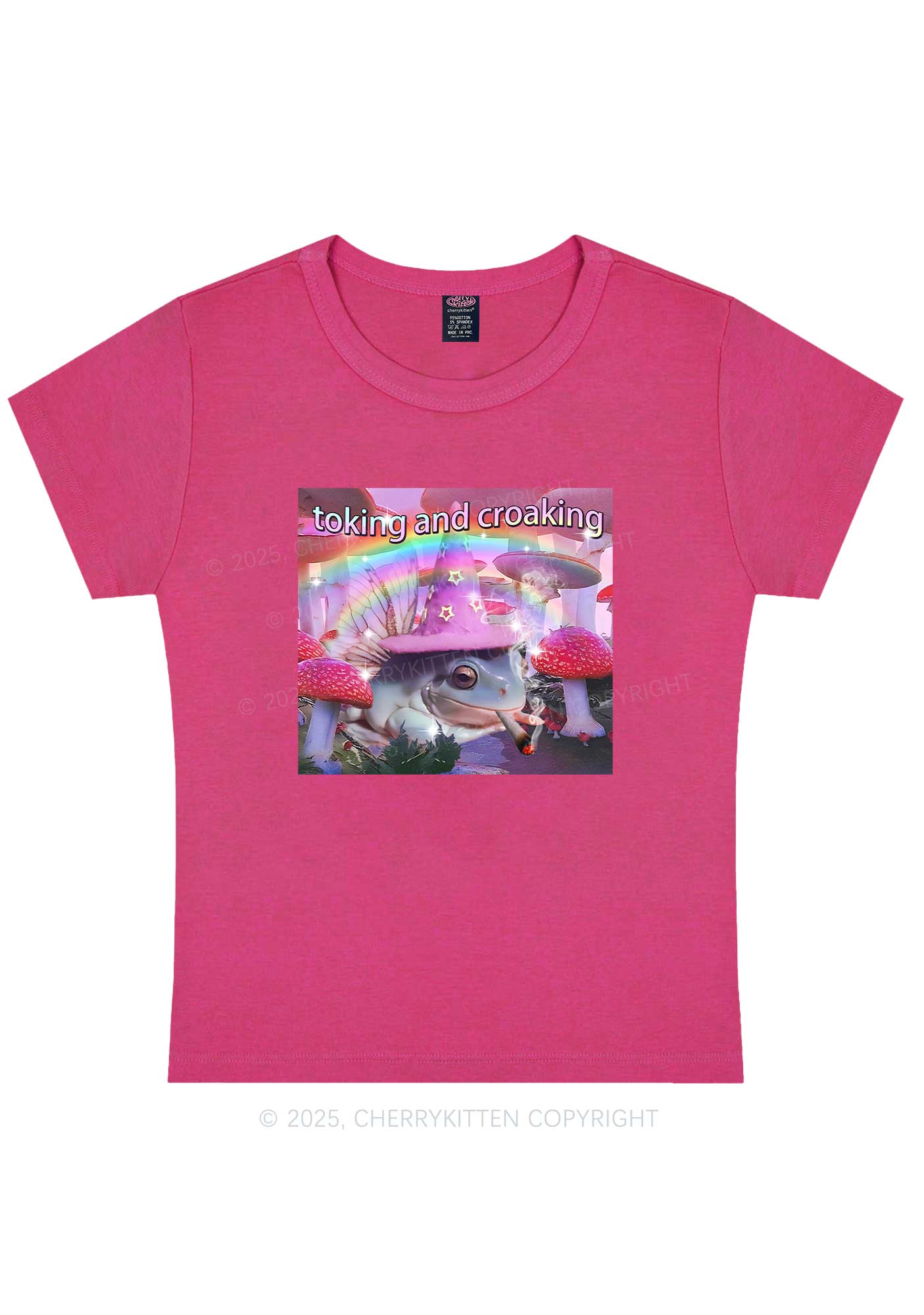 Toking Croaking Frog Y2K Baby Tee Cherrykitten