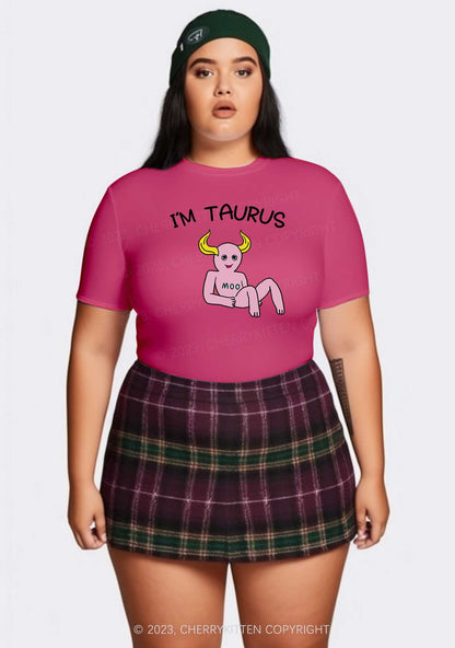 Curvy I'm Taurus Y2K Baby Tee Cherrykitten