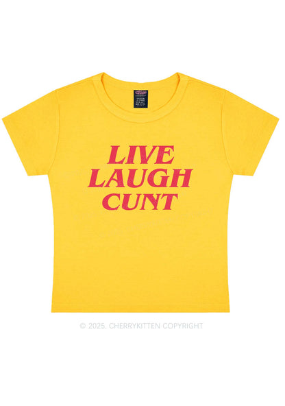 Live Laugh Cxxt Y2K Baby Tee Cherrykitten