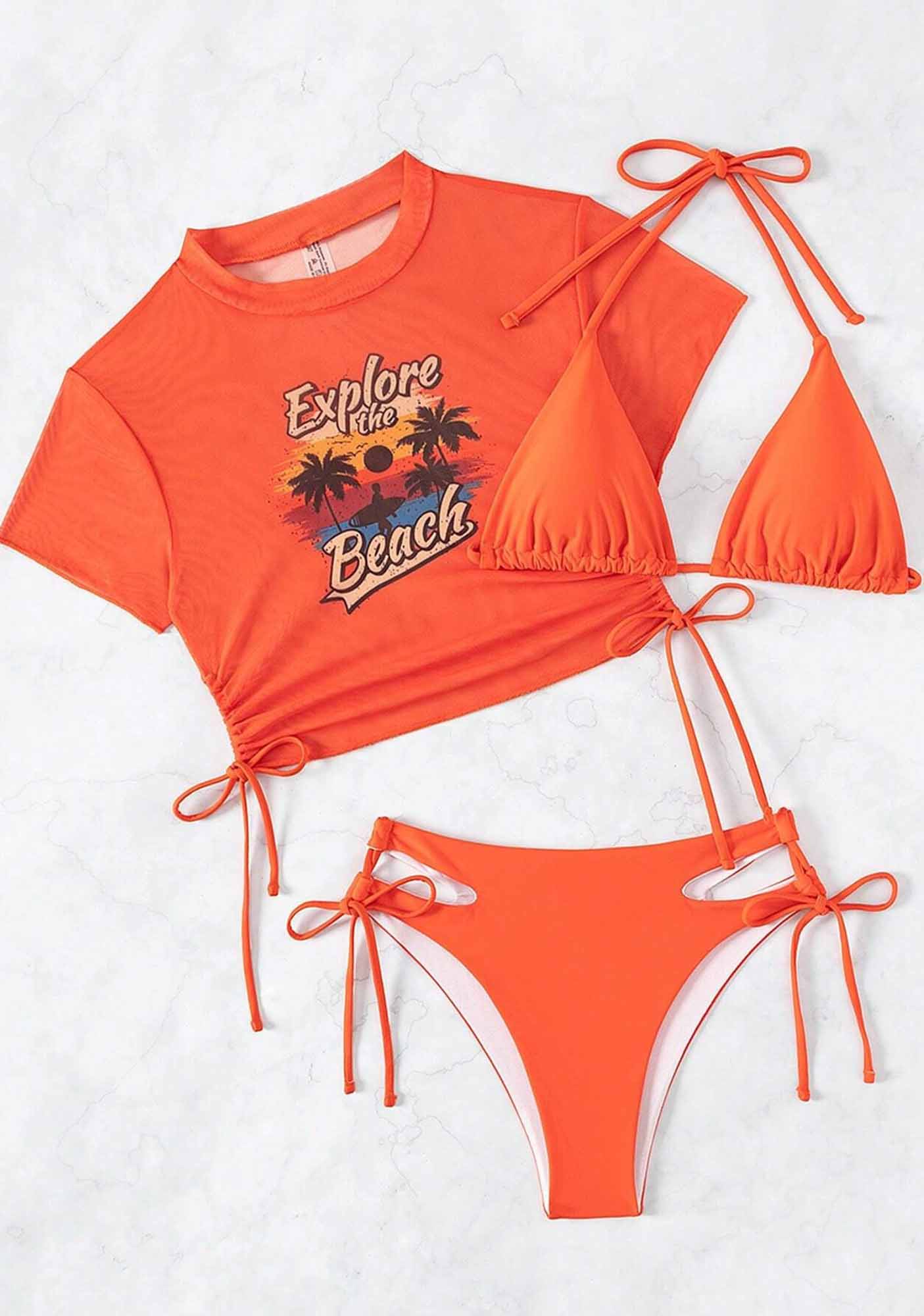 Explore The Beach Three Pieces Bikini Set