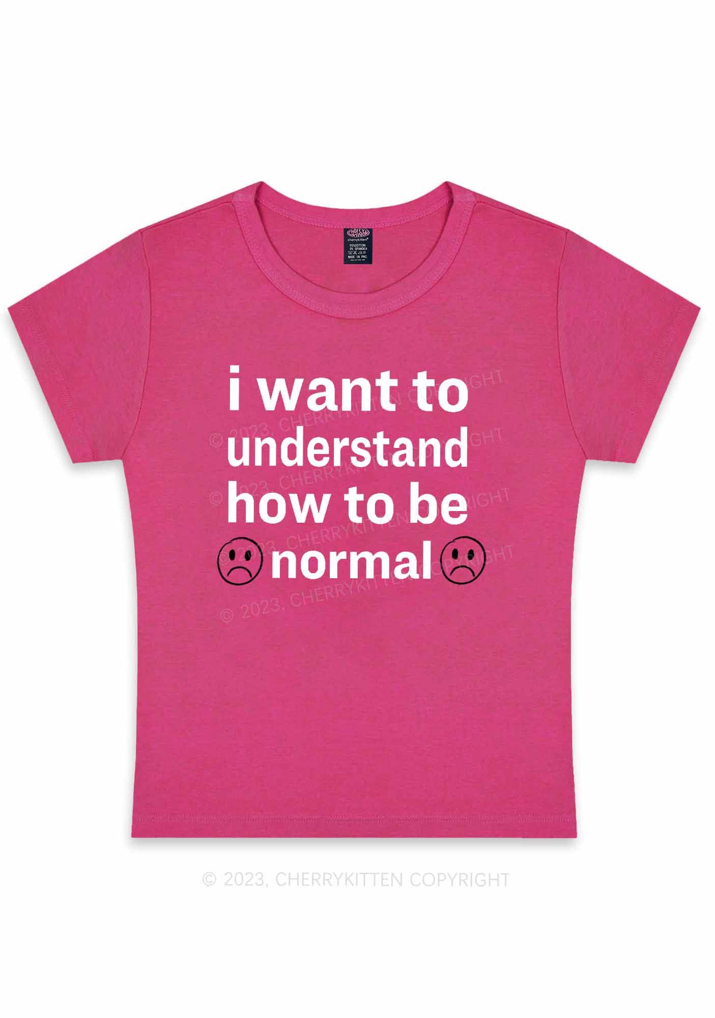 Curvy How To Be Normal Y2K Baby Tee Cherrykitten