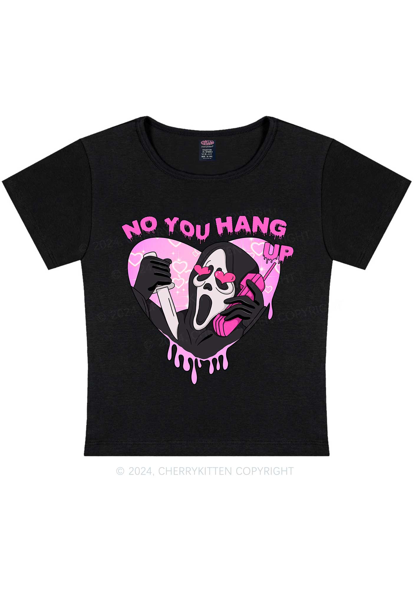 No You Hang Up Y2K Valentine's Day Baby Tee Cherrykitten