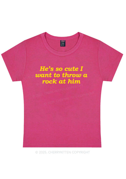 Throw A Rock At Him Y2K Baby Tee Cherrykitten