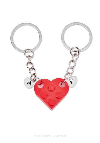 Valentine's Day Custom Love Building Block Y2K Keychain Cherrykitten