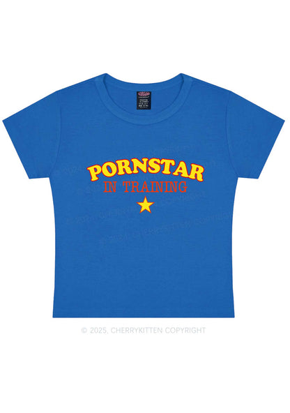 Pxrnstar In Training Y2K Baby Tee Cherrykitten