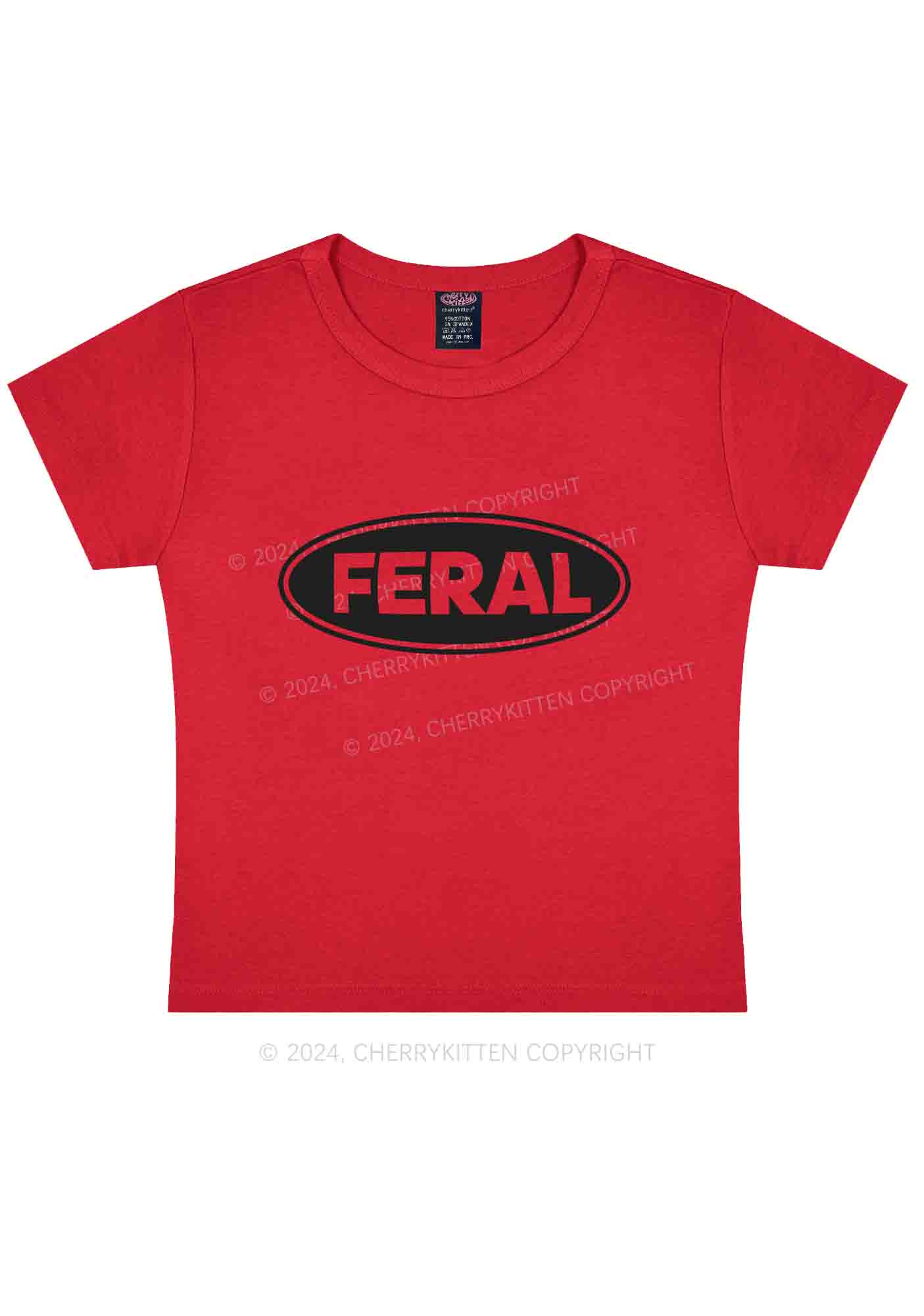 Feral Y2K Baby Tee Cherrykitten