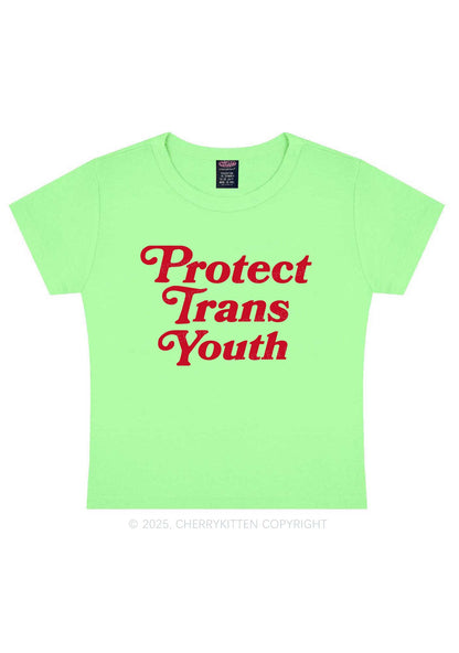 Protect Trans Youth Y2K Baby Tee Cherrykitten