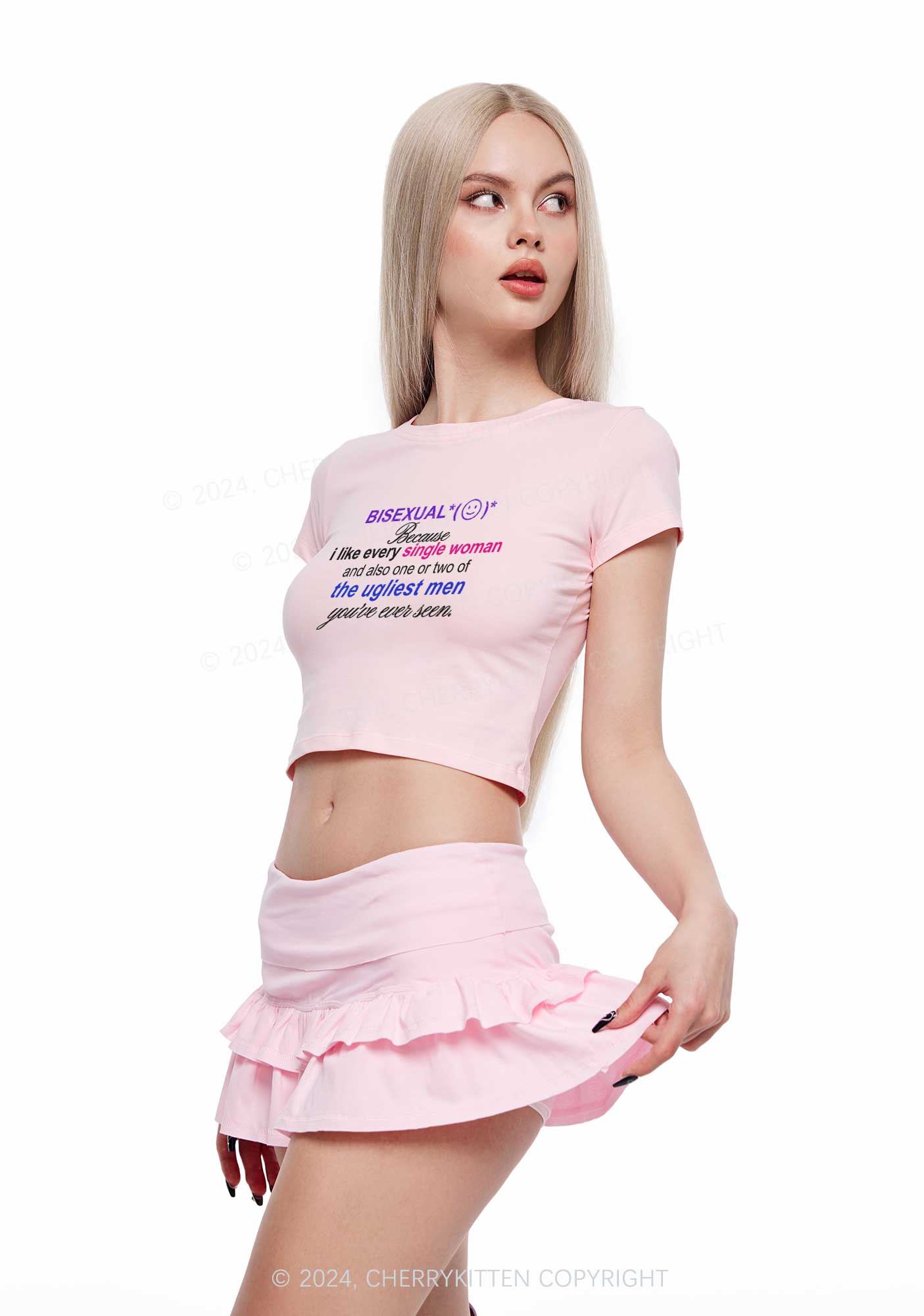 Bisexual Women Y2K Baby Tee Cherrykitten