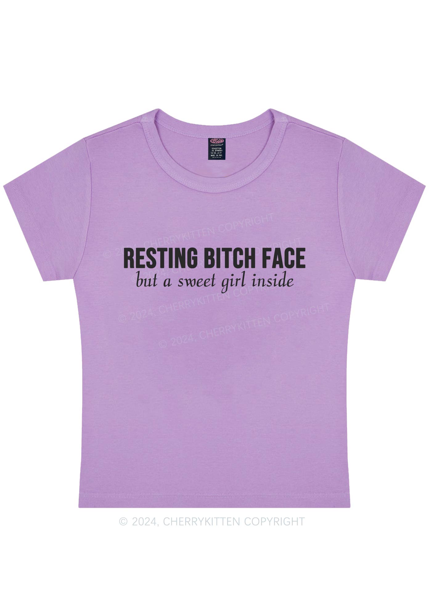 Resting Bxxch Face Y2K Baby Tee Cherrykitten